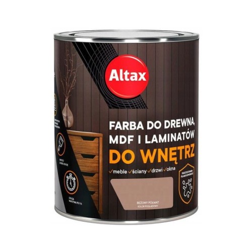 ALTAX Farba do drewna, MDF i laminatów 0,75L beżowy półmat
