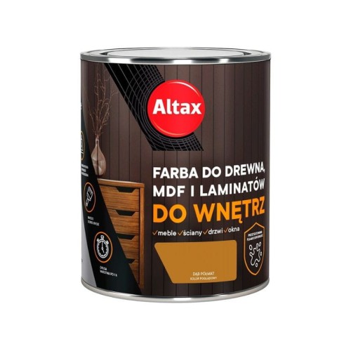 ALTAX Farba do drewna, MDF i laminatów 0,75L dąb półmat