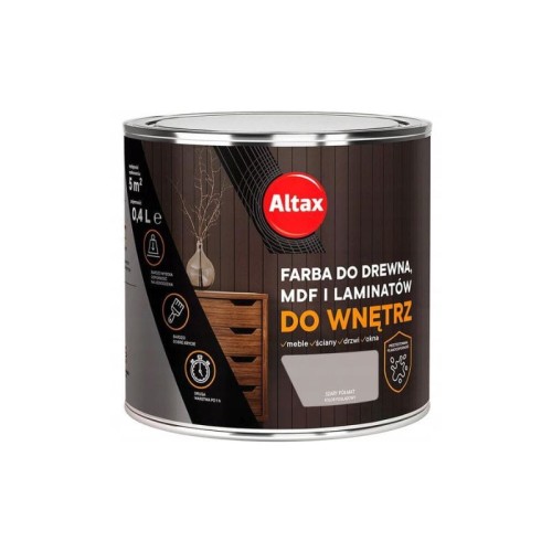 ALTAX Farba do drewna, MDF i laminatów 0,4L szary półmat