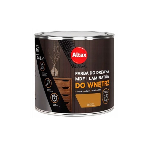 ALTAX Farba do drewna, MDF i laminatów 0,4L dąb półmat