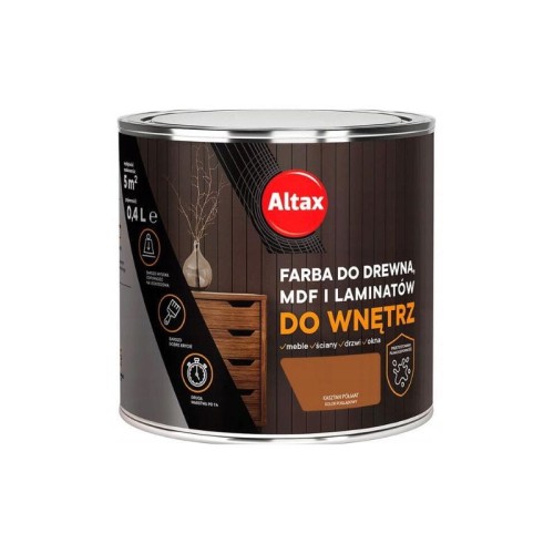 ALTAX Farba do drewna, MDF i laminatów 0,4L kasztan półmat