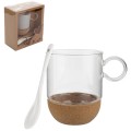 FLORINA Kubek szklany na korkowej podstawce W1 240 ml