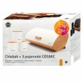 Konighoffer Chlebak bambusowy i 3 pojemniki stalowe Cosmic kremowy