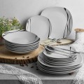TADAR SAXO Zestaw kwadratowych talerzy porcelanowych 18 elementów