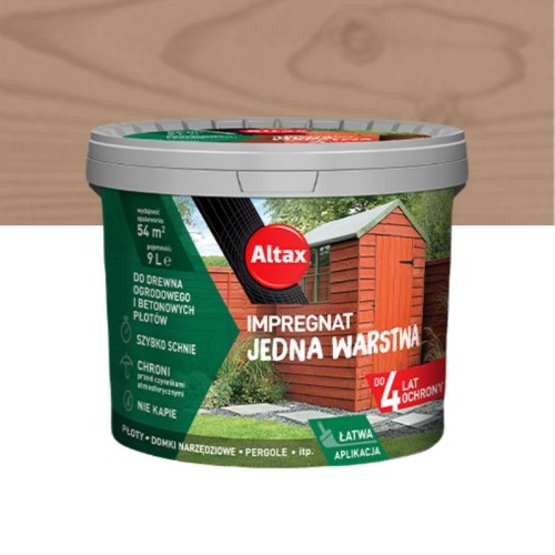 ALTAX Impregnat Jedna Warstwa 9L piaskowiec do drewna i betonu