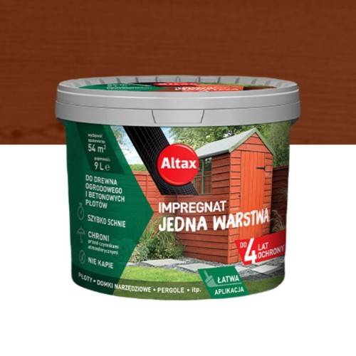ALTAX Impregnat Jedna Warstwa 9L tik do drewna i betonu