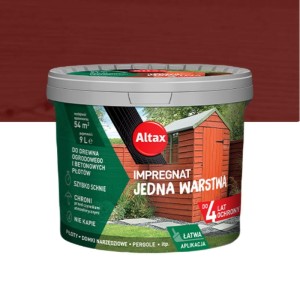 ALTAX Impregnat Jedna Warstwa 9L mahoń do drewna i betonu
