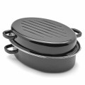 TADAR Brytfanna emaliowana z okuciem i grillem 32 cm