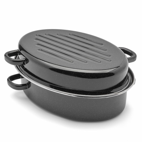 TADAR Brytfanna emaliowana z okuciem i grillem 32 cm