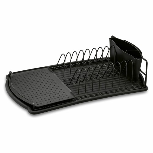 TADAR Suszarka do naczyń z tacą i ociekaczem czarna