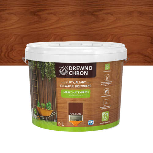 Drewnochron Impregnat Express Ogród kasztan 9l