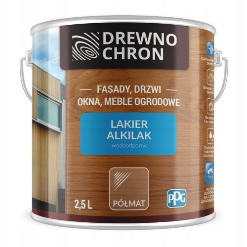 DREWNOCHRON Alkilak lakier wodoodporny półmat 2,5L