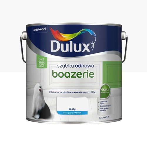 Farba DULUX szybka odnowa Boazerie Biała matowa 2,5l