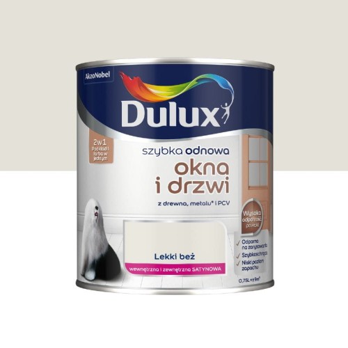 Farba DULUX szybka odnowa okna/drzwi Lekki Beż 0,75L