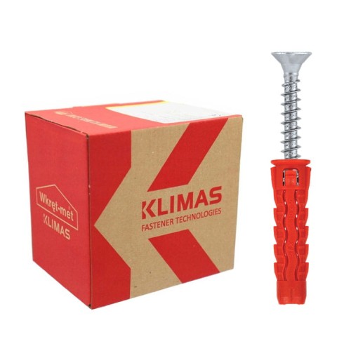 WKRĘT-MET Kołek uniwersalny 6x30 mm 100 szt z wkrętem z łbem stożkowym