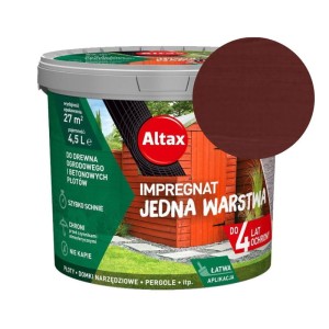 ALTAX Impregnat Jedna Warstwa 4,5L orzech do drewna i betonu