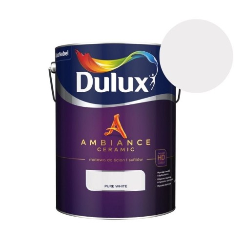 DULUX Farba Ambiance Ceramic Pure White 5L