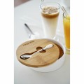 KONIGHOFFER Cukiernica porcelanowa z łyżeczką i bambusową pokrywką biała