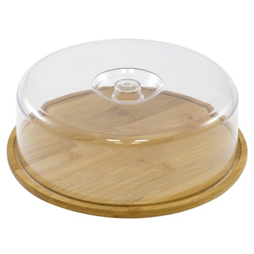 TADAR Deska bambusowa z kloszem 28 cm okrągła