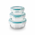 KONIGHOFFER Komplet szklanych pojemników na żywność 3 szt. okrągłe