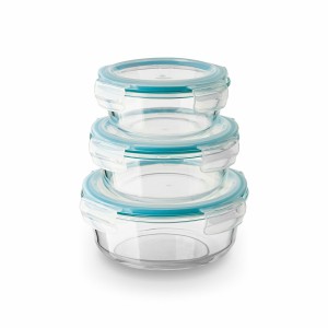 KONIGHOFFER Komplet szklanych pojemników na żywność 3 szt. okrągłe
