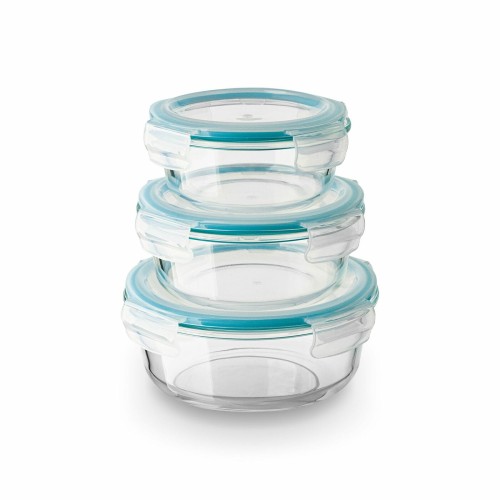 KONIGHOFFER Komplet szklanych pojemników na żywność 3 szt. okrągłe