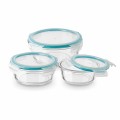 KONIGHOFFER Komplet szklanych pojemników na żywność 3 szt. okrągłe
