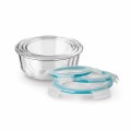 KONIGHOFFER Komplet szklanych pojemników na żywność 3 szt. okrągłe