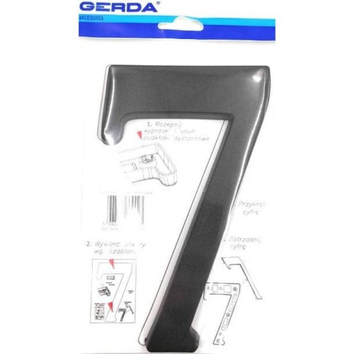 GERDA Cyfra "7" tworzywo 190mm czarny antyk