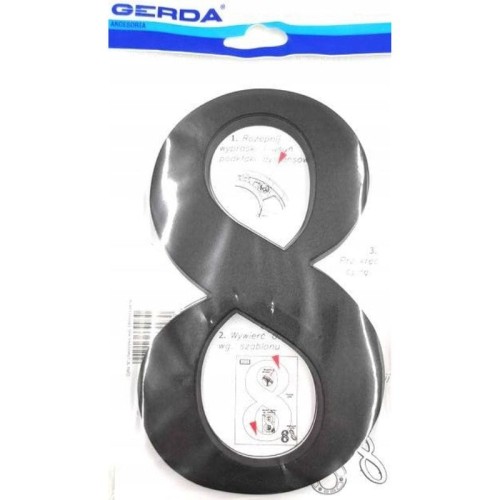 GERDA Cyfra "8" tworzywo 190mm czarny antyk