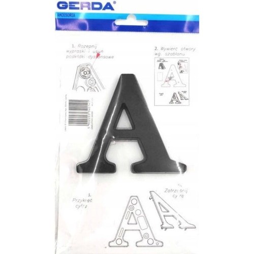 GERDA Litera "A" tworzywo wys. 95mm czarny
