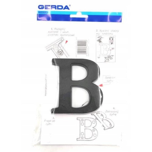 GERDA Litera "B" tworzywo wys. 95mm czarny