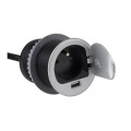 DESIGN LIGHT Single Box przedłużacz wpuszczany z USB, aluminium