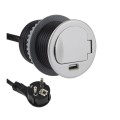 DESIGN LIGHT Single Box przedłużacz wpuszczany z USB, aluminium - 1