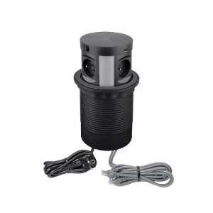 DESIGN LIGHT Multi Box wpuszczane gniazdo meblowe z RJ45, USB i ładowarką indukcyjną