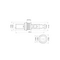 DESIGN LIGHT Lift Box fi 60mm, 3x gniazdo z bolcem, przewód 1,8m, aluminium - rysunek techniczny
