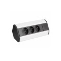 DESIGN LIGHT Corner Box 3x gniazdo z bolcem, przewód 1,8m, aluminium/czarny