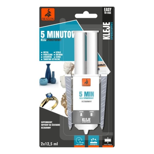 DRAGON klej epoksydowy uniwersalny 5 min, 2x12,5 ml - blister