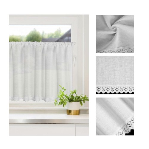 EUROFIRANY Zazdrostka GUSTO 150x60 cm biała z koronką