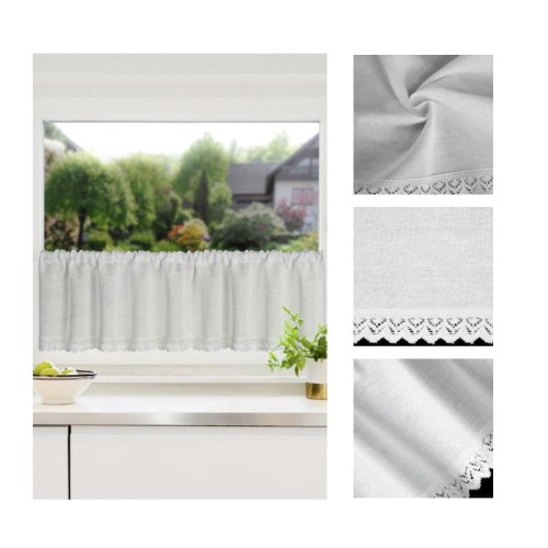 EUROFIRANY Zazdrostka GUSTO 150x30 cm biała z koronką