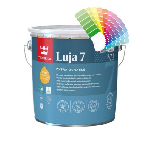 TIKKURILA Luja 7 farba do wnętrz ze środkiem biobójczym 2,7L baza C