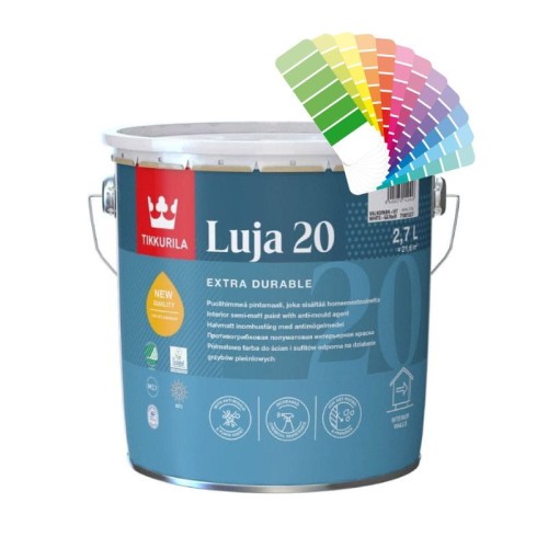 TIKKURILA Luja 20 farba do wnętrz ze środkiem biobójczym 2,7L baza C półmat