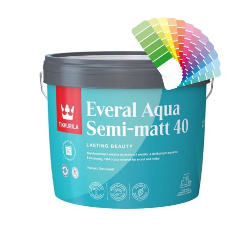 TIKKURILA Everal Aqua Semi-Matt 40 farba do drewna i metalu 9L baza A