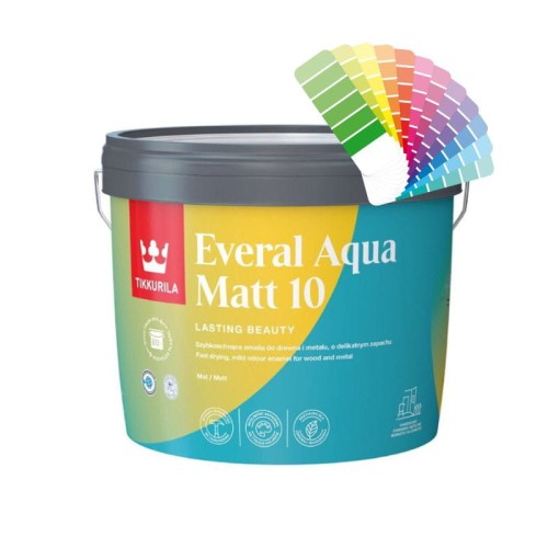 TIKKURILA Everal Aqua Matt 10 farba do drewna i metalu 9L baza A