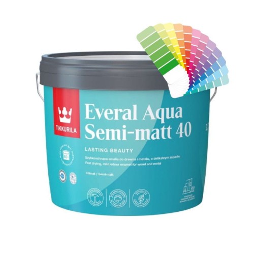 TIKKURILA Everal Aqua Semi-Matt 40 farba do drewna i metalu 9L baza C
