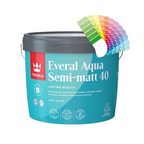 TIKKURILA Everal Aqua Semi-Matt 40 farba do drewna i metalu 2,7L baza A