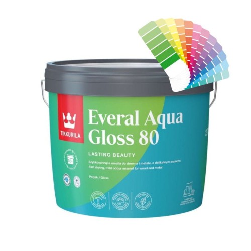 TIKKURILA Everal Aqua Gloss 80 farba do drewna i metalu 2,7L baza A
