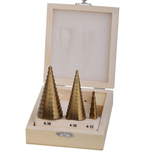 PROLINE Wiertła stopniowe do metalu HSS TIN 3szt.