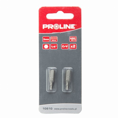 PROLINE Końcówka 6-kątna HEX 1/4" 25mm 2 szt.