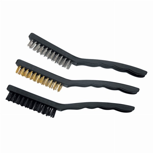 MEGA Komplet szczotek uniwersalnych: miedź, stal, nylon 180 mm 3 szt.